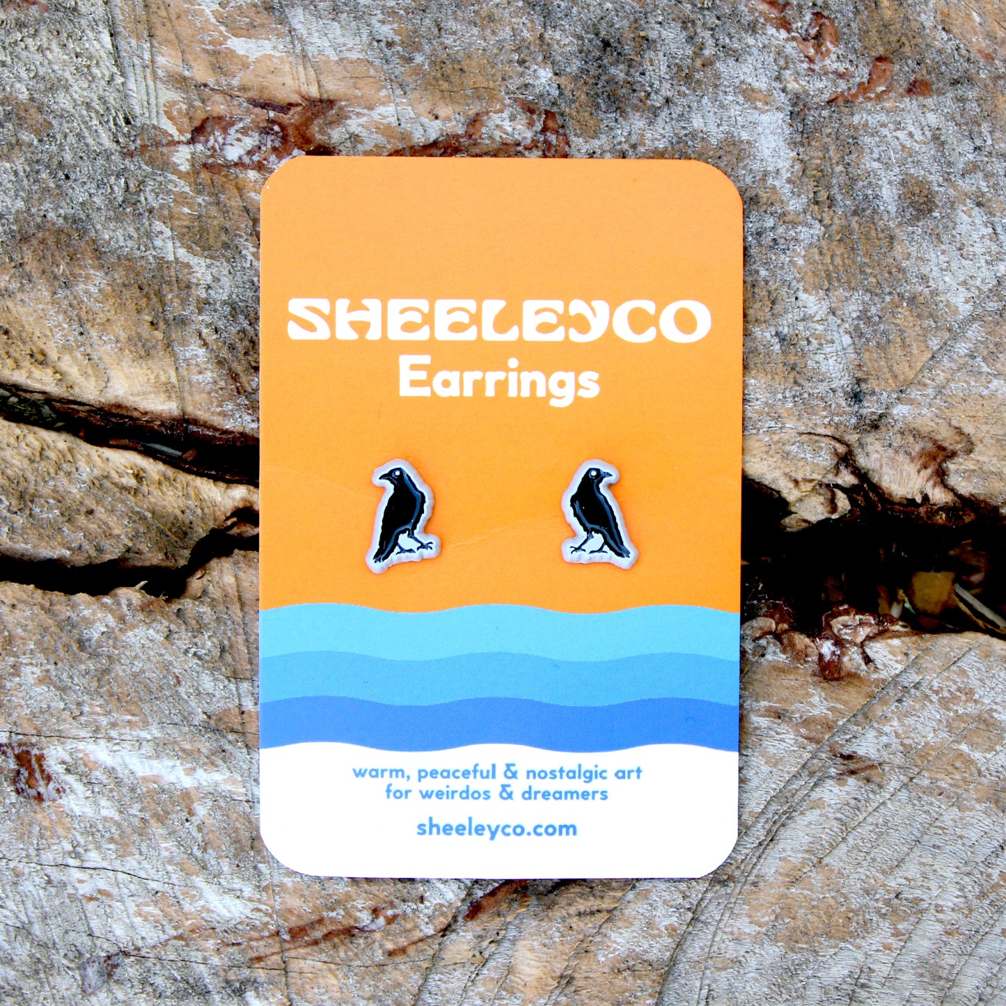 Crow Soft Enamel Stud Earrings