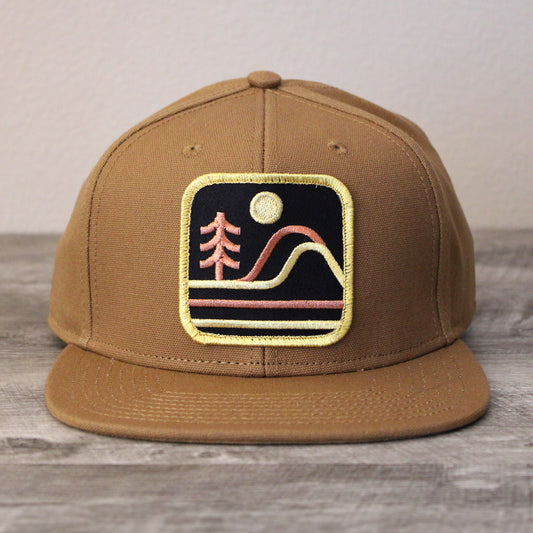 Metallic Mountains Canvas Structured Six Panel Hat