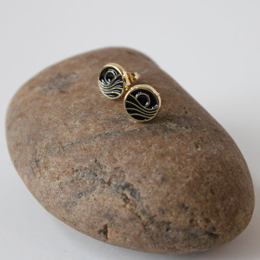 Night Waves Soft Enamel Stud Earrings
