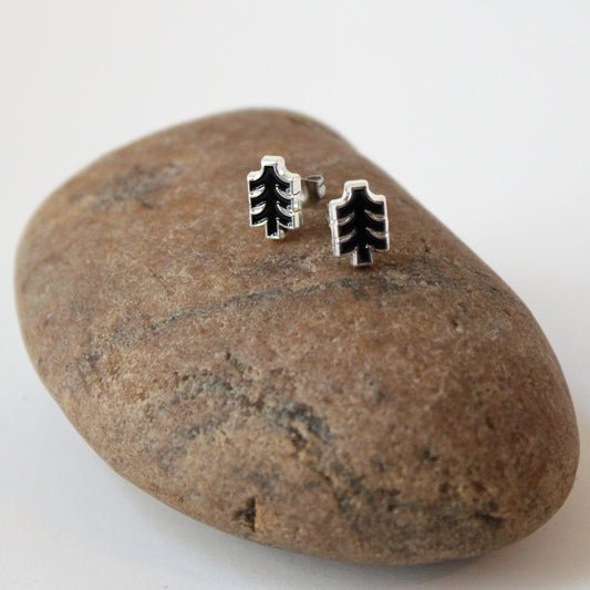 Retro Tree Soft Enamel Stud Earrings