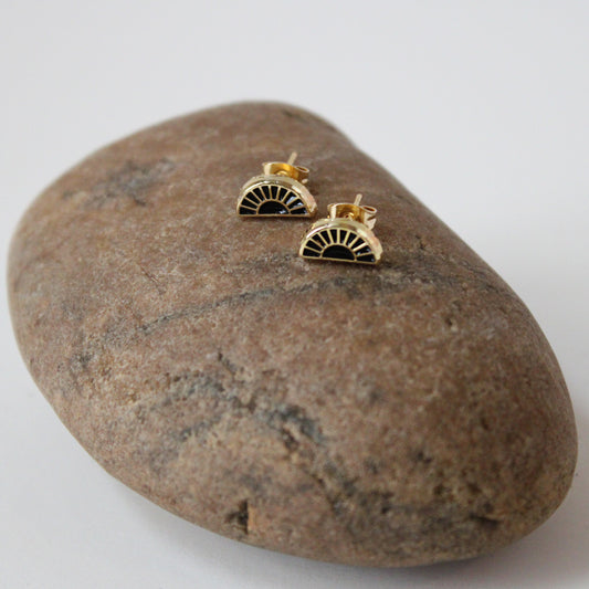 Sunburst Soft Enamel Stud Earrings