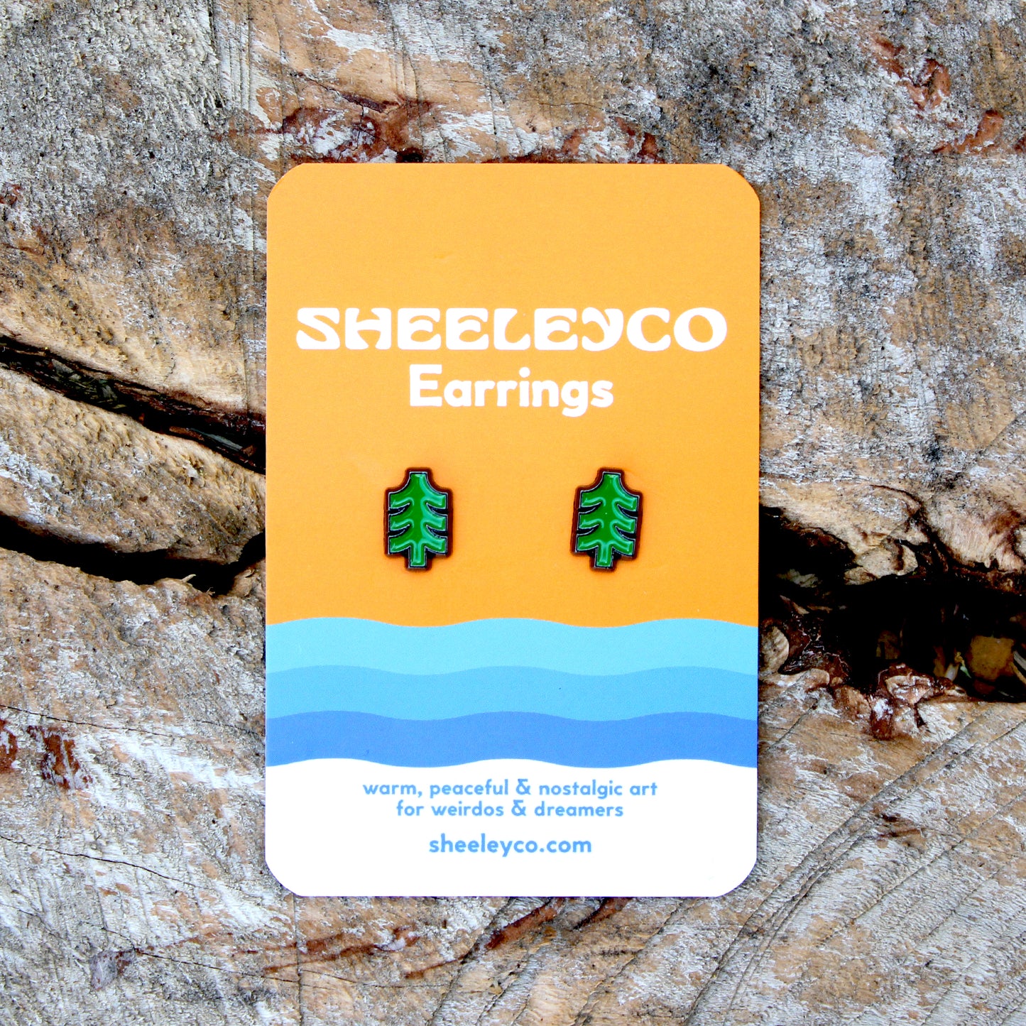 Retro Tree Soft Enamel Stud Earrings