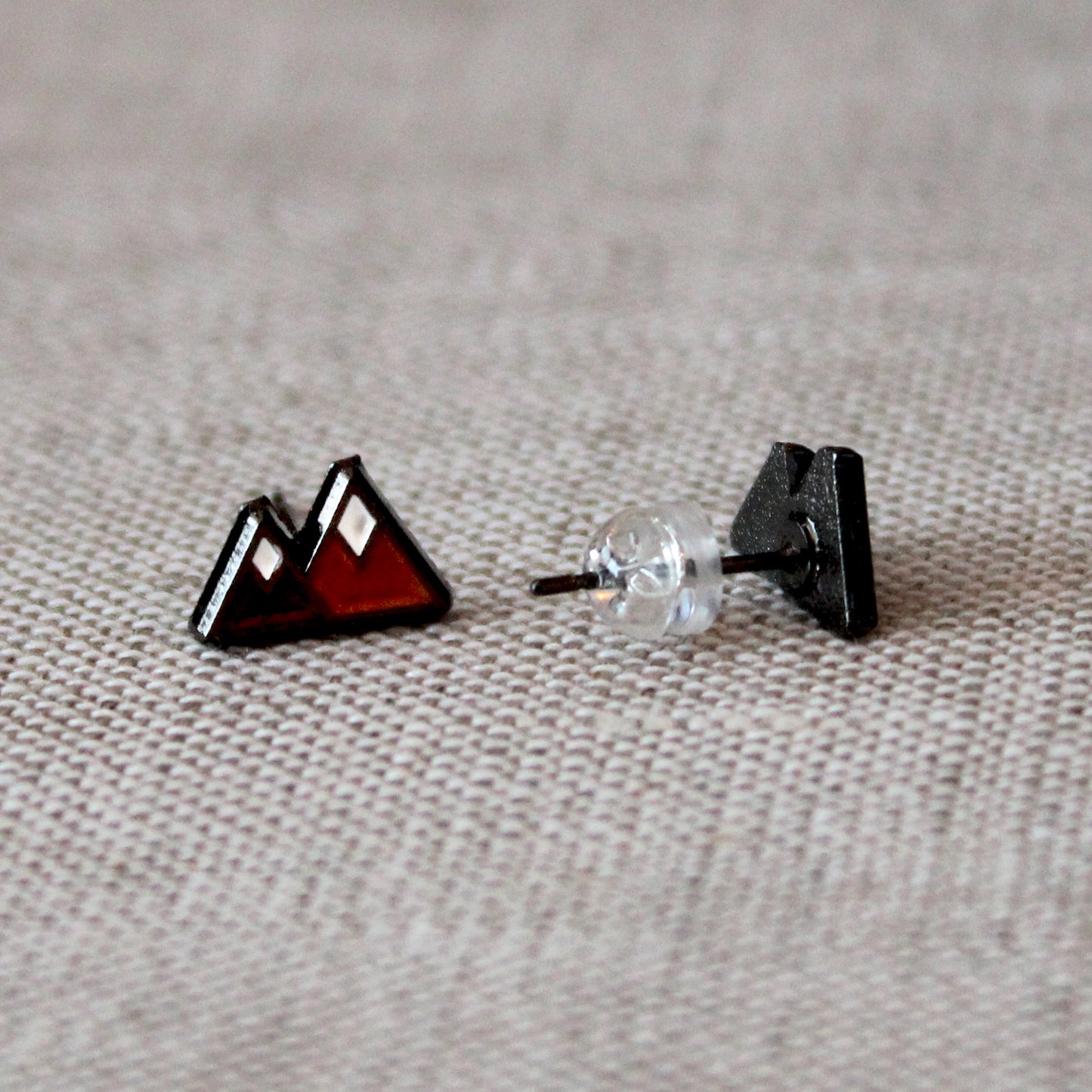Double Mountain Soft Enamel Stud Earrings