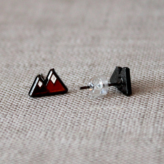 Double Mountain Soft Enamel Stud Earrings