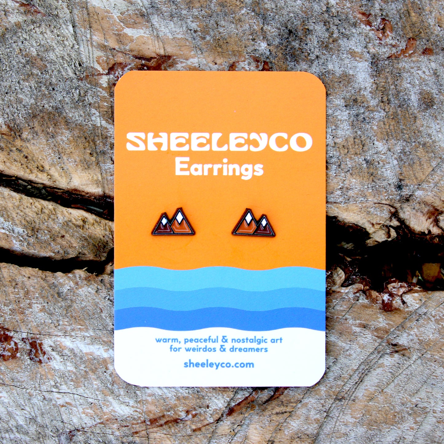 Double Mountain Soft Enamel Stud Earrings