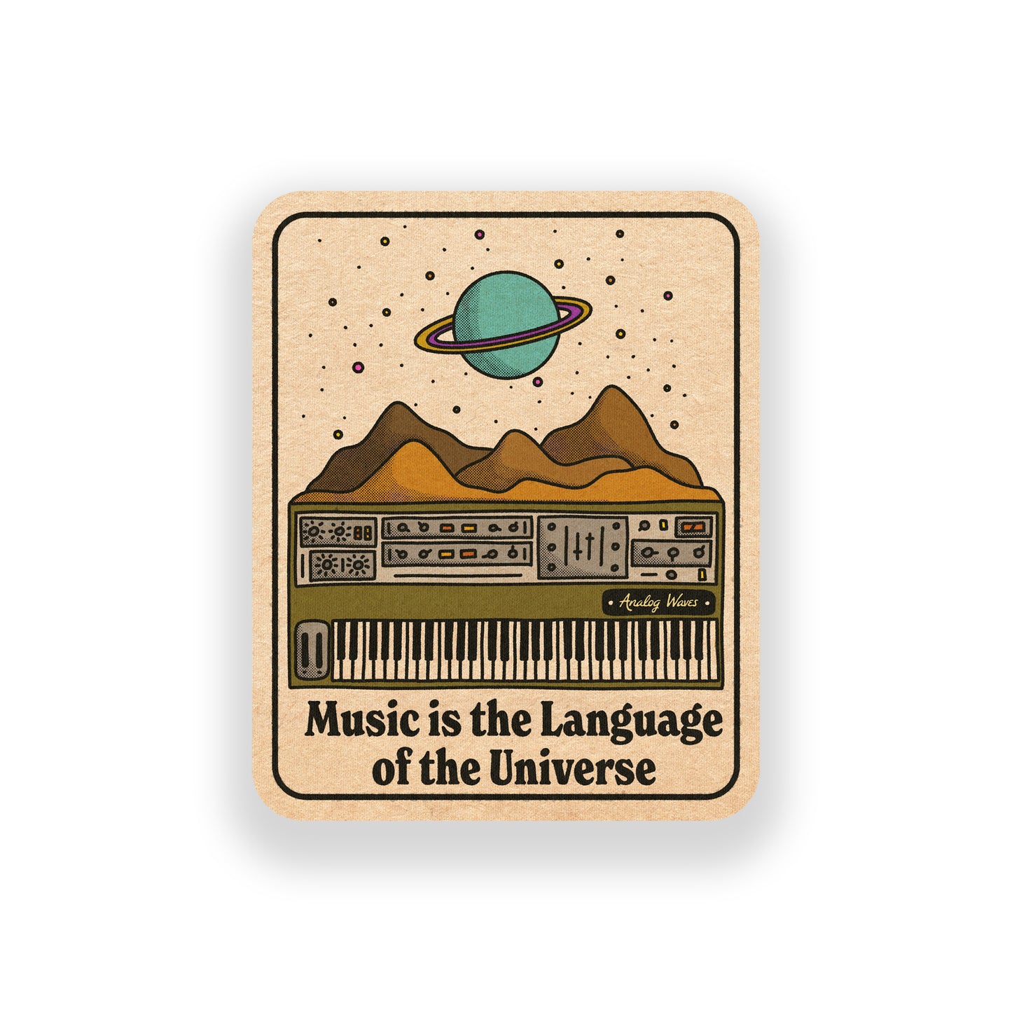 Music Is The Language of The Universe Vinyl Sticker