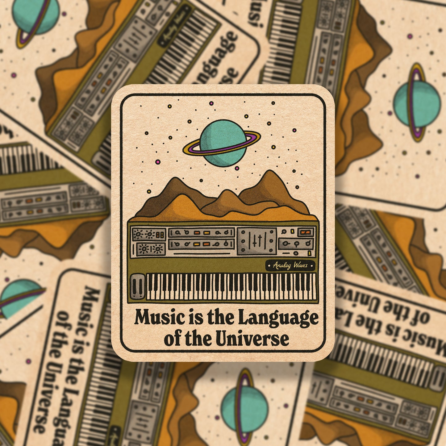 Music Is The Language of The Universe Vinyl Sticker