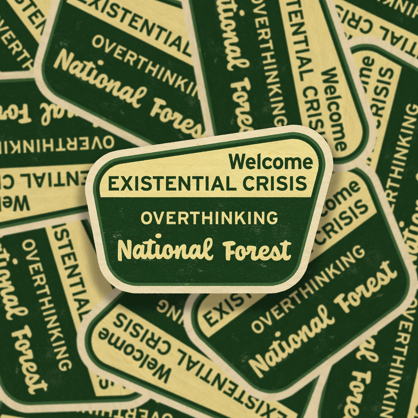 Overthinking National Forest Vinyl Sticker