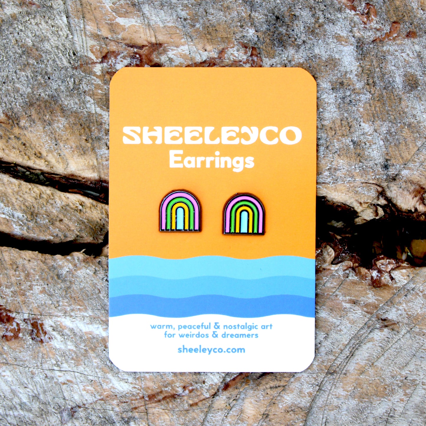 Rainbow Arch Soft Enamel Stud Earrings
