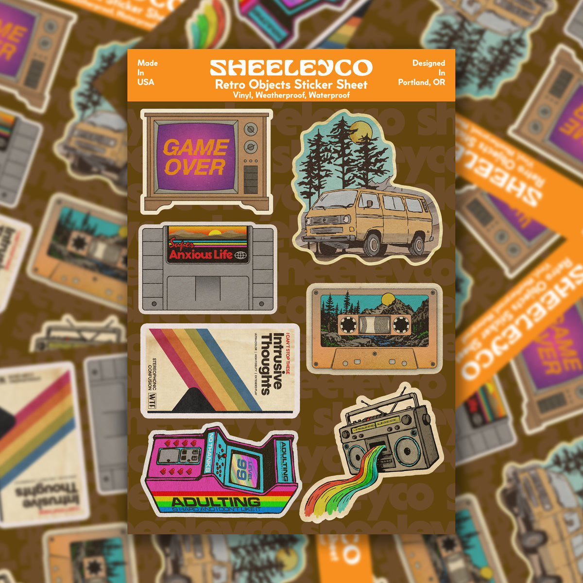 Retro Objects Sticker Sheet