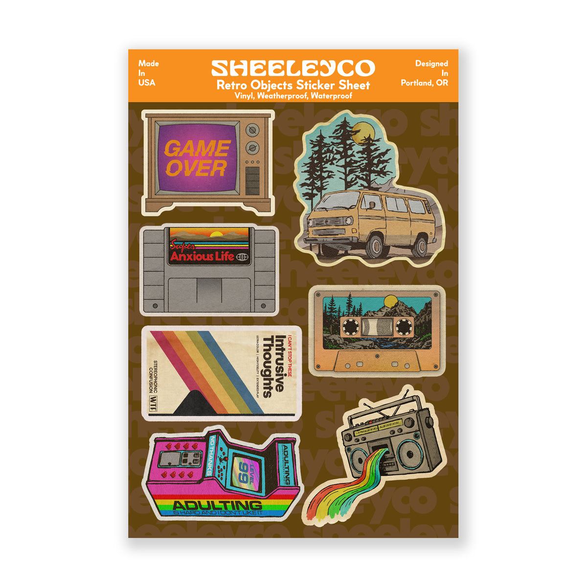 Retro Objects Sticker Sheet