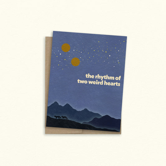 The Rhythm Of Two Weird Hearts Greeting Card